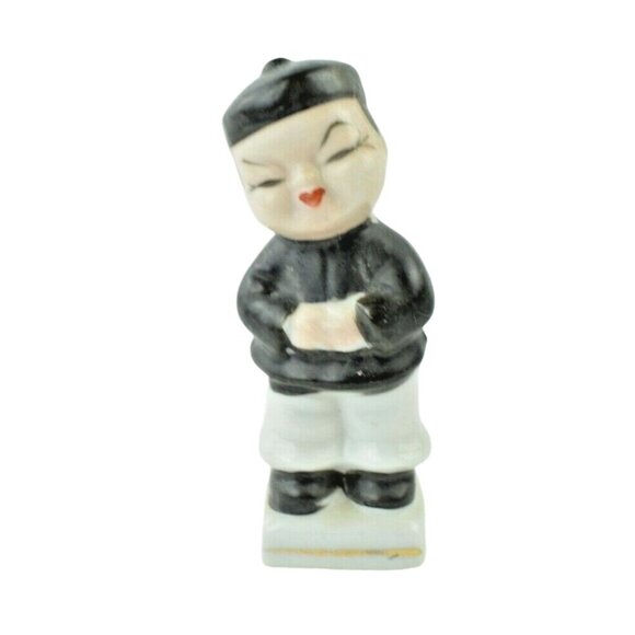 Bowing Oriental Couple Figurines Mid Century Vintage 4 inch tall - Picture 8 of 9